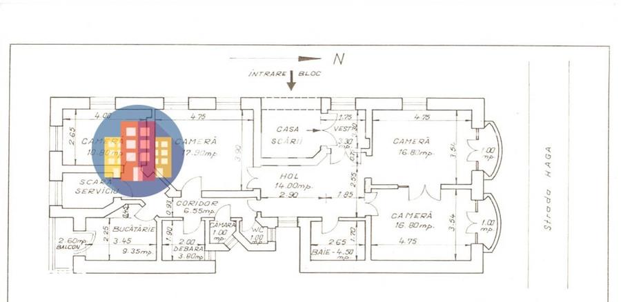 Apartament cu 4 camere decomandat în Dorobanți