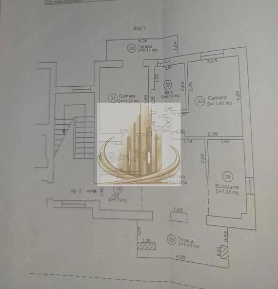 Apartament cu 3 camere semidecomandat în Dumbrăvița