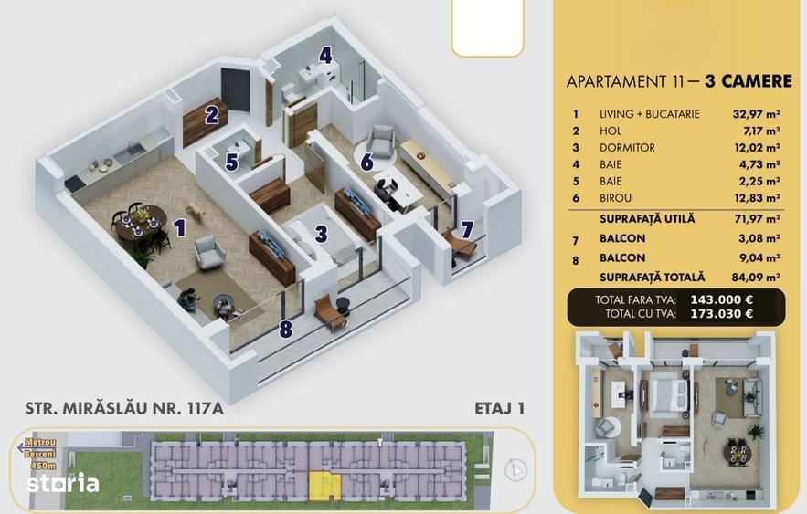 Apartament superb cu 3 camere la doar 5 minute de metrou - 7