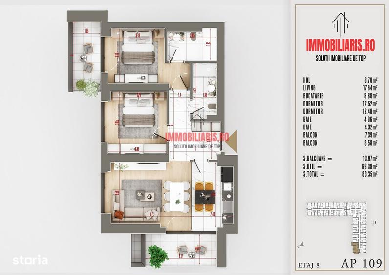 Apartament cu 3 camere în Titan — fotografia 3