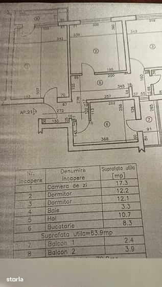Apartament cu 3 camere decomandat în Craiovița Nouă