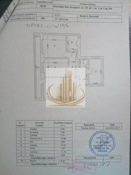 Apartament cu 3 camere decomandat, mobilat în Giurgiului