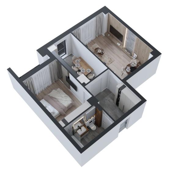 Apartament cu 2 camere decomandat în Nicolina