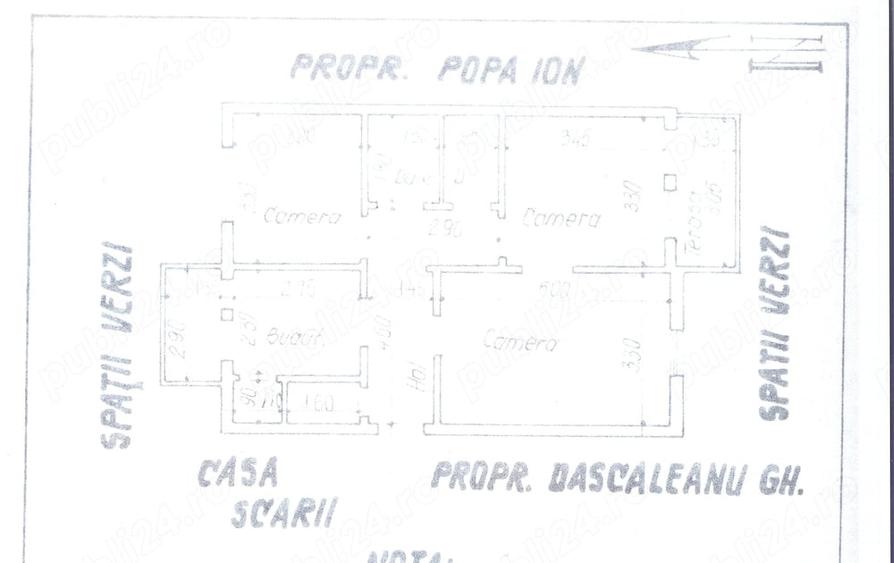 Apartament cu 3 camere decomandat în Piscu