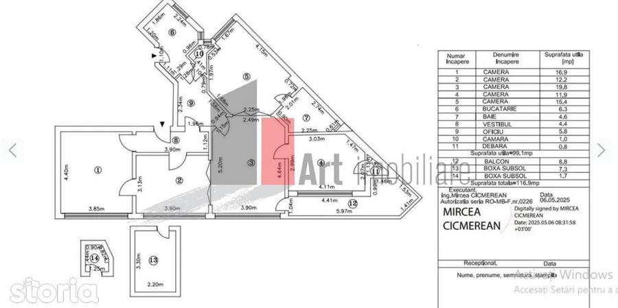 Apartament cu 5 camere în Victoriei