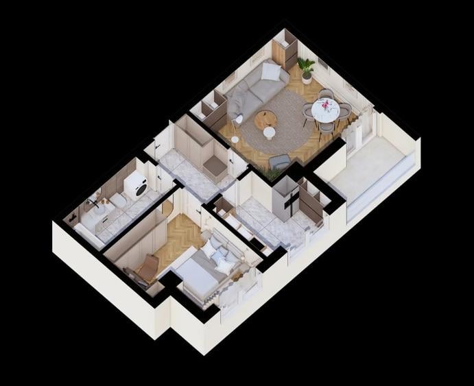 Apartament cu 2 camere decomandat în Cug