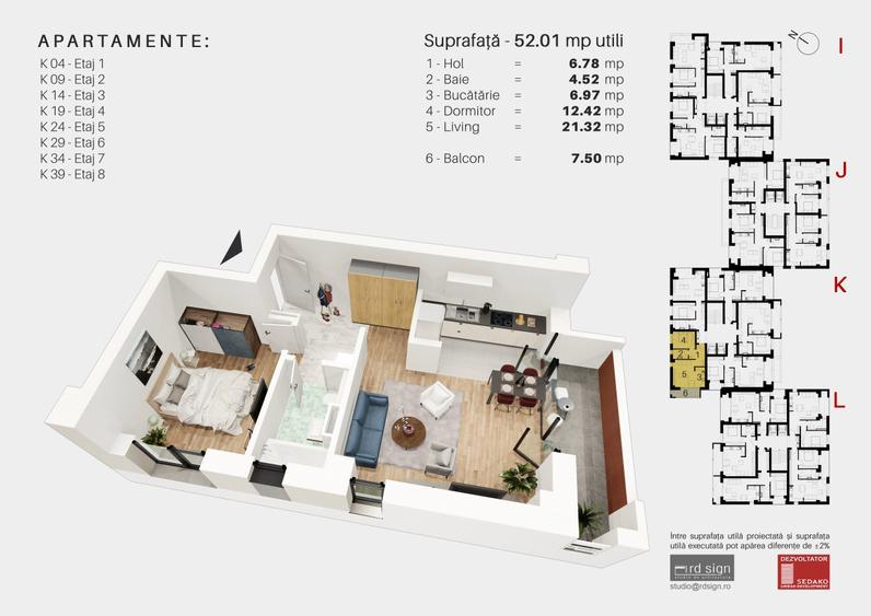 Apartament cu 2 camere decomandat în Aradului