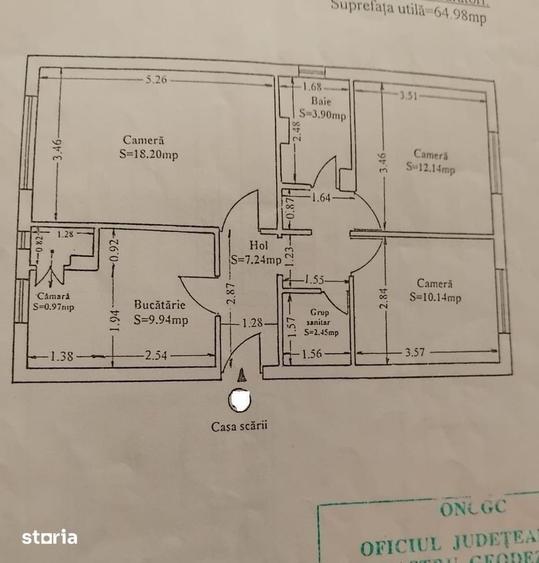 Apartament cu 3 camere decomandat în Poarta 6