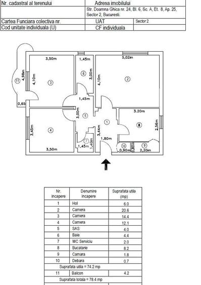 3 CAMERE, 78,4 MP | BLOC DIN 1990, ANVELOPAT | DOAMNA GHICA - 23