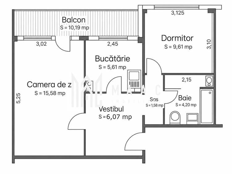 Apartament cu 2 camere decomandat, mobilat în Hipodrom 4