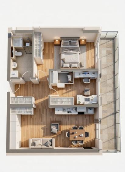 Apartament cu 3 camere decomandat în Dâmbul Rotund