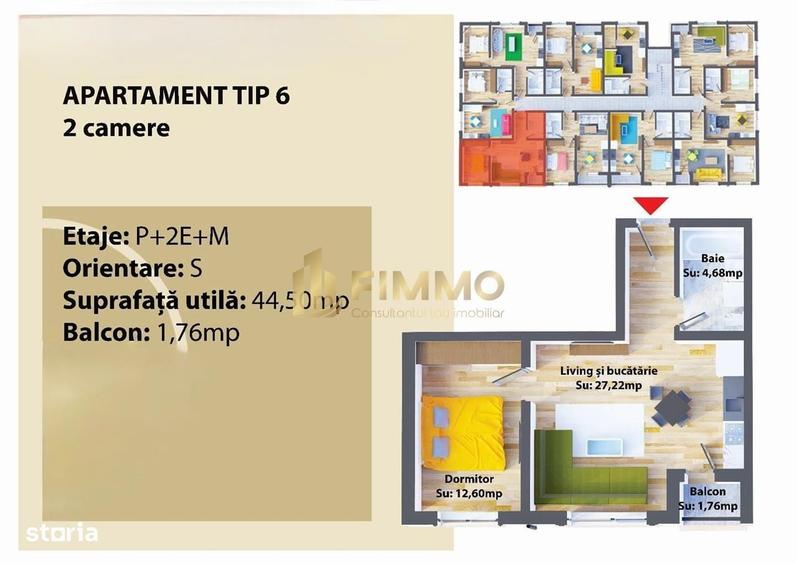 Apartament cu 2 camere în Lisaura