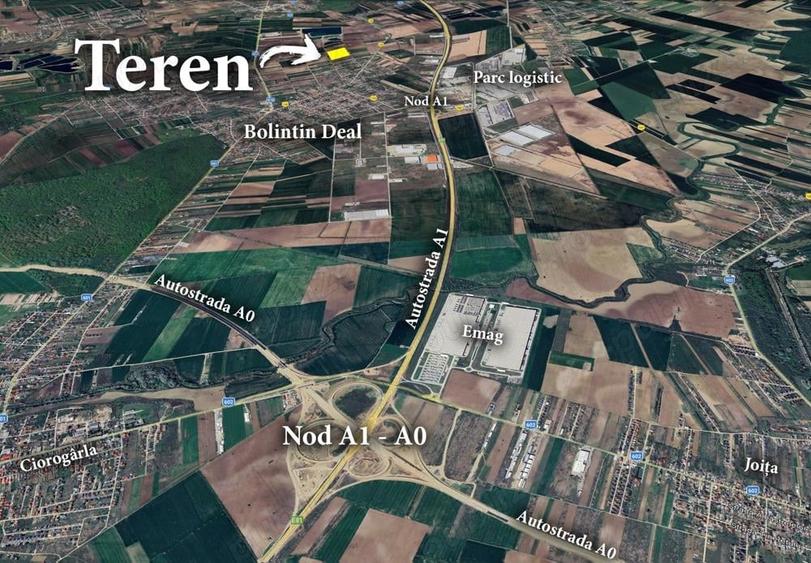 Teren de 5000 mp, în Bolintin-Deal