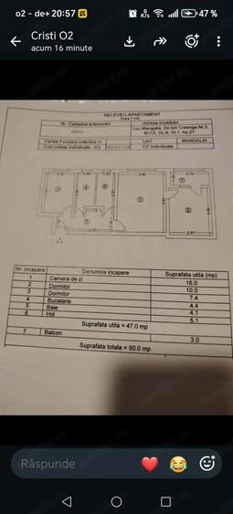 Apartament cu 3 camere semidecomandat în Central