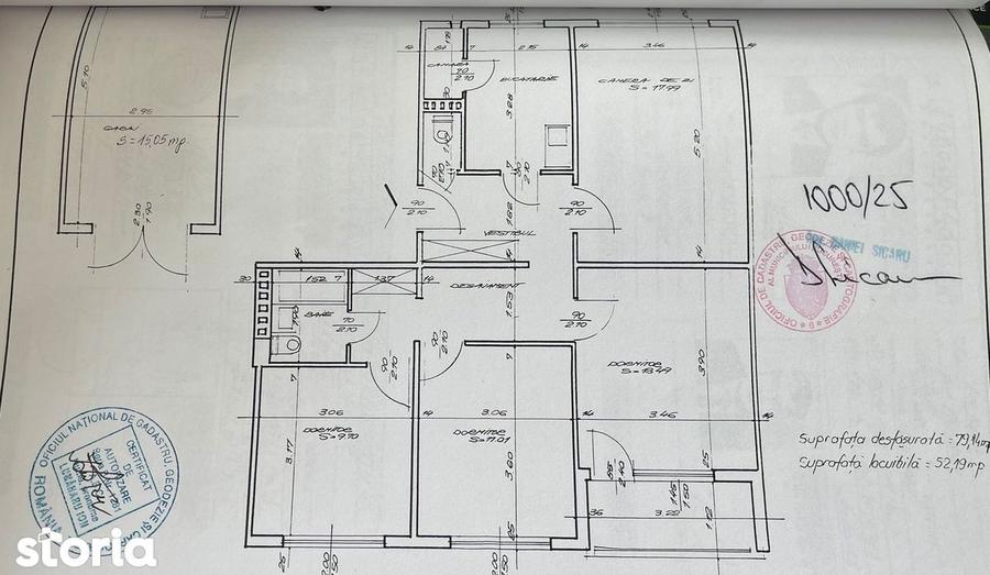 Apartament cu 4 camere decomandat în Valea Ialomiței