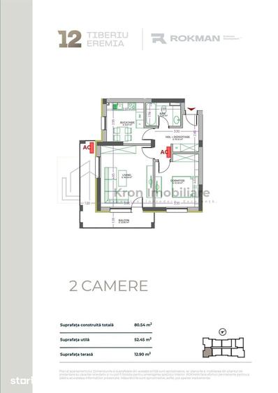 Apartament 2 camere finalizat, intabulat, etaj intermediar, cart.Tract - 7
