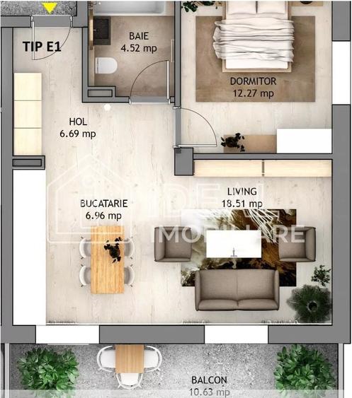 Apartament cu 2 camere semidecomandat în Hipodrom 3
