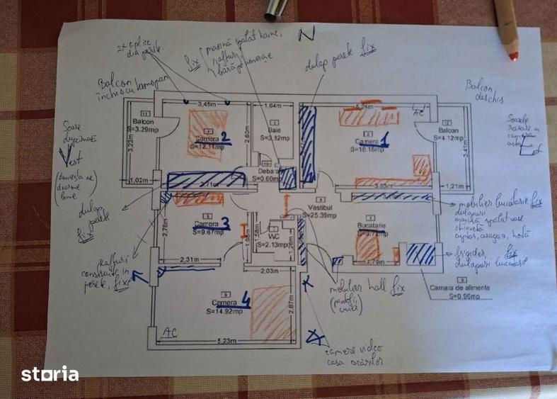 Apartament cu 4 camere, mobilat în Mărăști