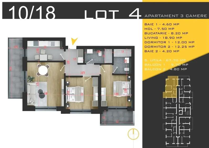 Apartament cu 3 camere decomandat în Theodor Pallady