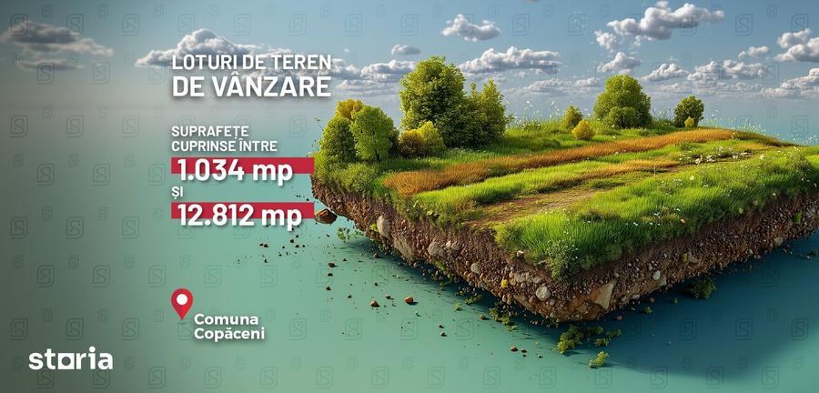Teren de 2160 mp, în Copăceni