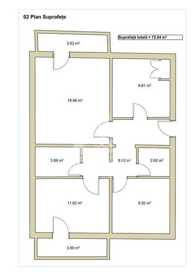 Apartament cu 3 camere decomandat în Buziașului