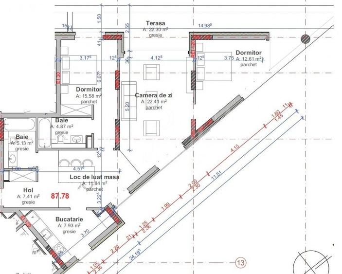 Apartament cu 3 camere semidecomandat în Între Lacuri