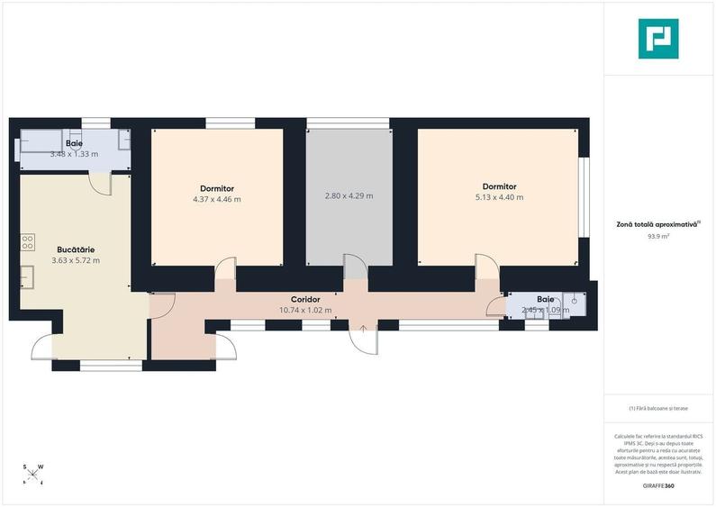 Casă cu 3 camere decomandat cu Teren 300 Mp în Central