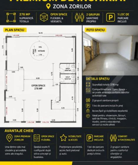 Spa?iu comercial 278 mp in Zorilor acces direct la str - 1