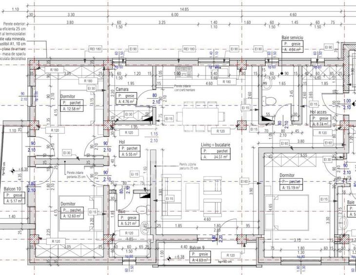 Apartament cu 3 camere semidecomandat în Mehala