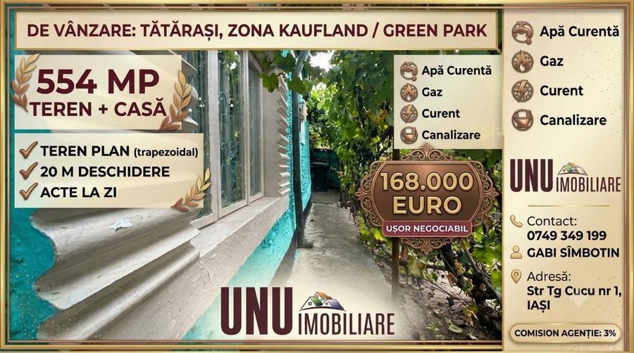 Teren Construcții intravilan de 554 mp, în Tătărași