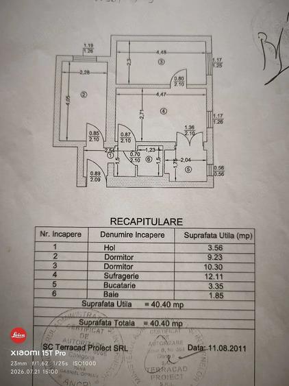 Apartament cu 3 camere semidecomandat în Central