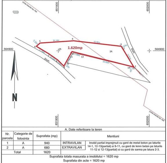Teren Construcții intravilan de 1620 mp, în Calea Bârladului