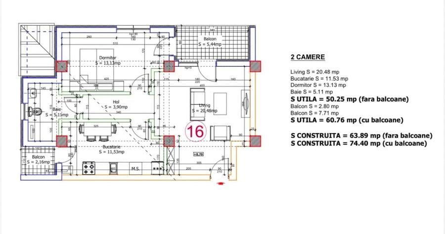 Apartament 2 camere mobilat si utilat complet nou - 6