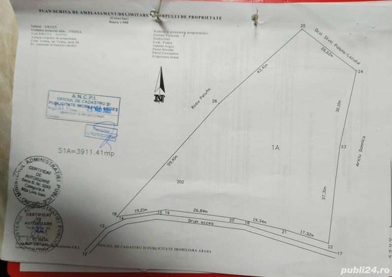 Teren de 3911 mp, în Vedea
