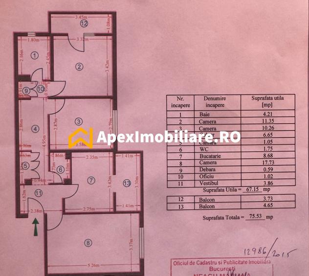 Apartament 3 Camere | Militari- Moinesti | Centrala Proprie | 2 Balcoane - 19
