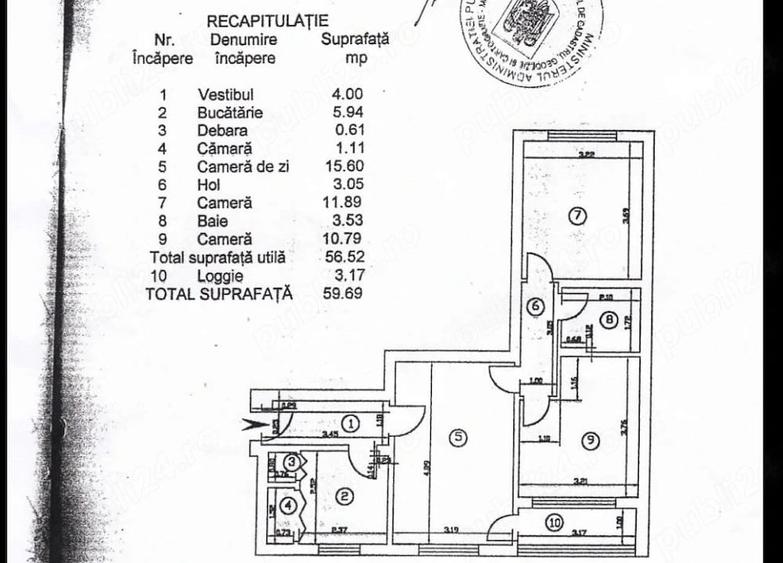 Apartament cu 3 camere semidecomandat în Crângași