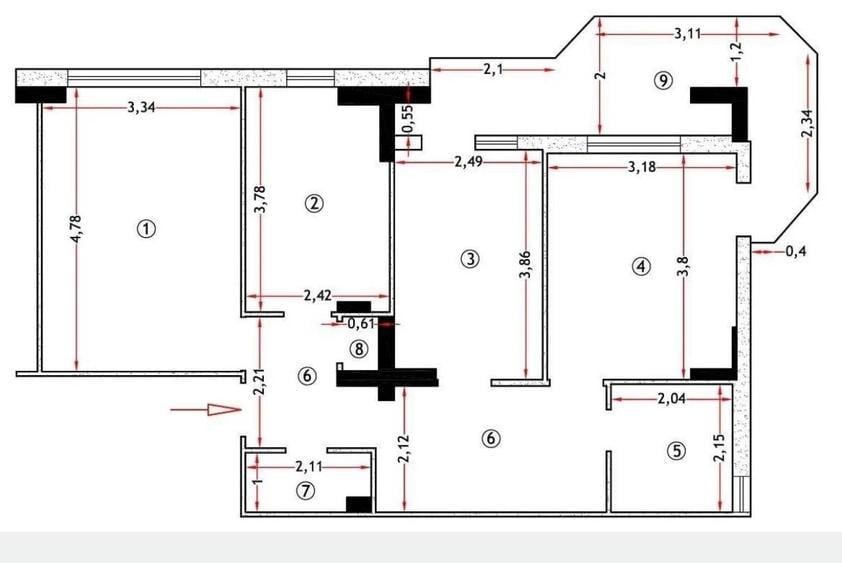 Apartament cu 3 camere decomandat în Păcurari