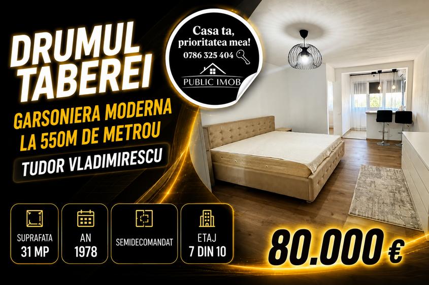 Drumul Taberei, garsoniera moderna la 550m de metrou Tudor Vladimirescu - 1