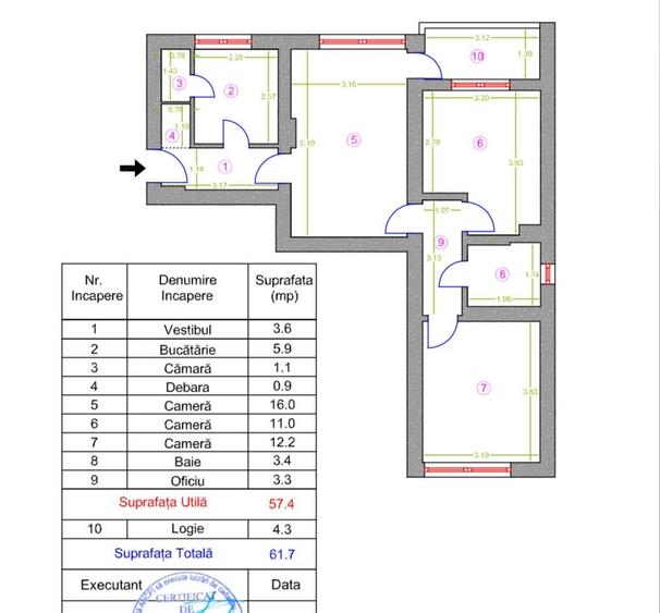 Apartament-3 camere,Domenii-bd Ion Mihalache - 12
