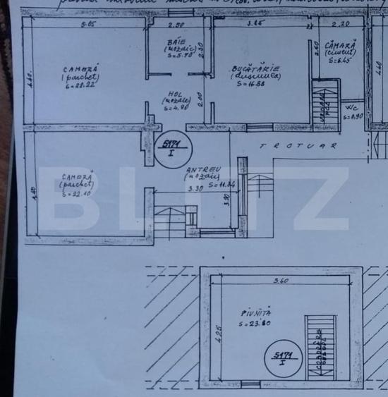 Casă individuală cu 2 camere cu Teren 258 Mp în Mărăști