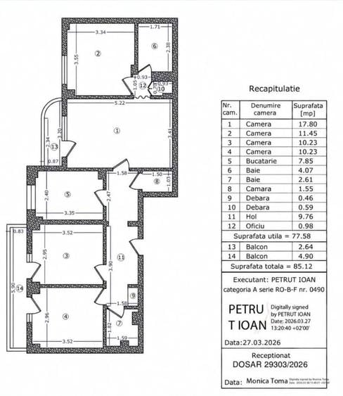 Apartament cu 4 camere semidecomandat în Crângași