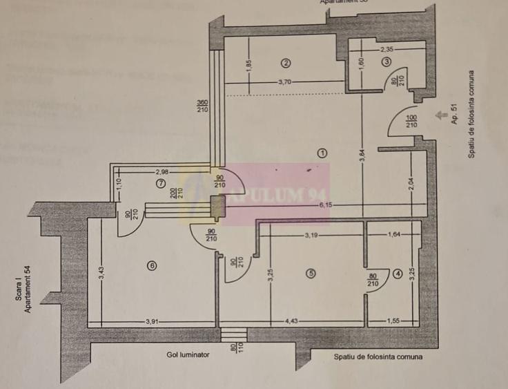 Apartament cu 3 camere decomandat în Titan
