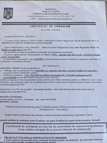 Spațiu comercial, în Dragomirești-Vale