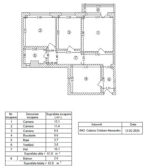 Apartament cu 3 camere decomandat, mobilat în Pantelimon