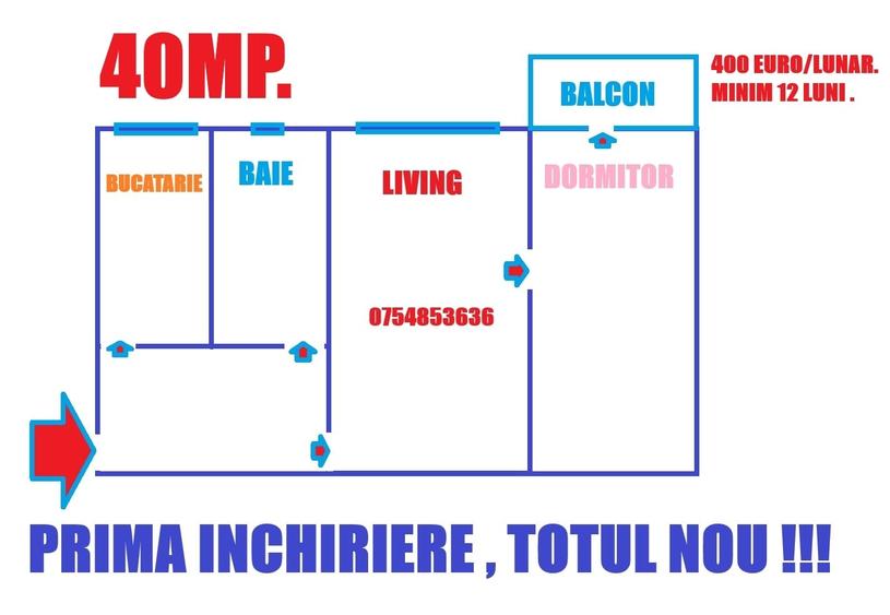 Apartament cu 2 camere nedecomandat în Alexandru cel Bun