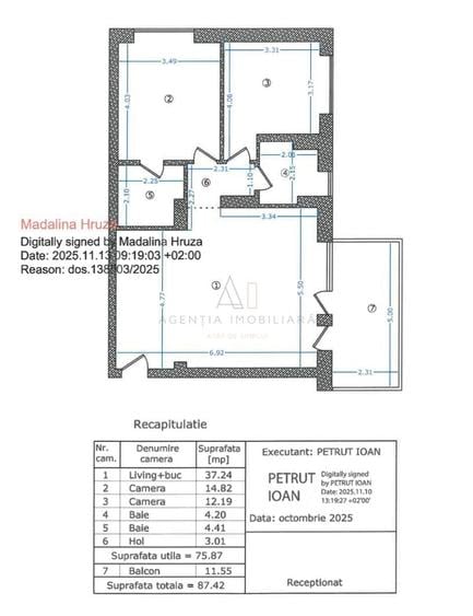 Apartament cu 3 camere semidecomandat în Sisești