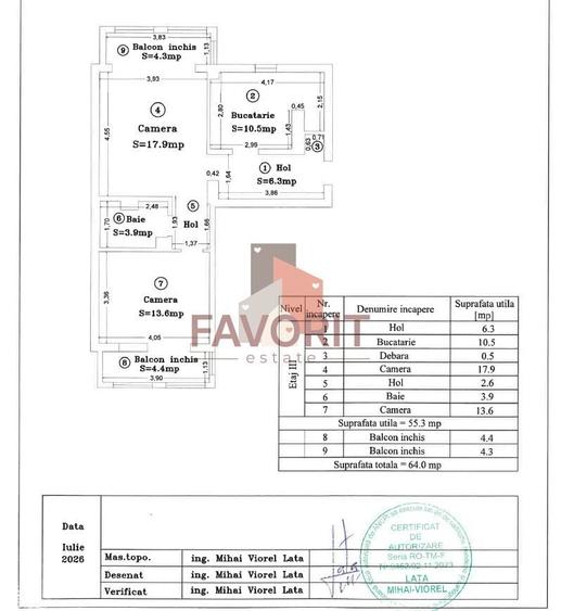 Apartament cu 2 camere semidecomandat, mobilat în Lipovei