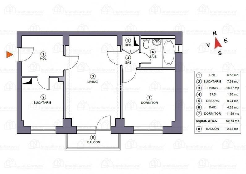 Apartament cu 2 camere semidecomandat, mobilat în Titan
