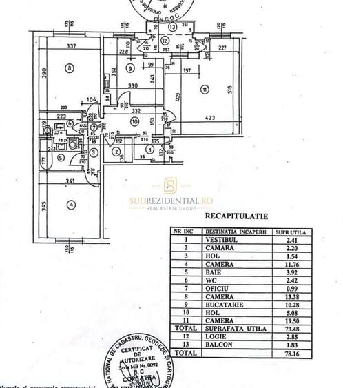 Apartament cu 3 camere, mobilat în 13 Septembrie