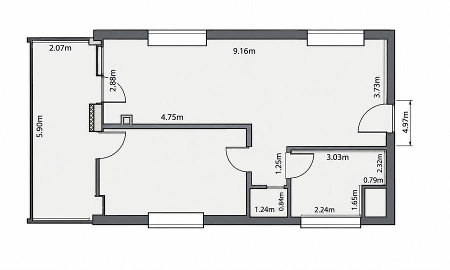 Apartament cu 2 camere semidecomandat, mobilat în Grigorescu